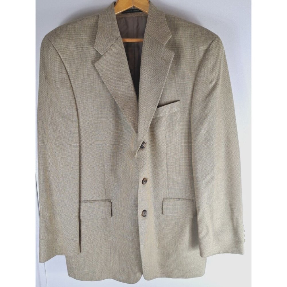Mens LRL Ralph Lauren Blazer Silk Wool Blend 3 Button Career Business 42 Tall
